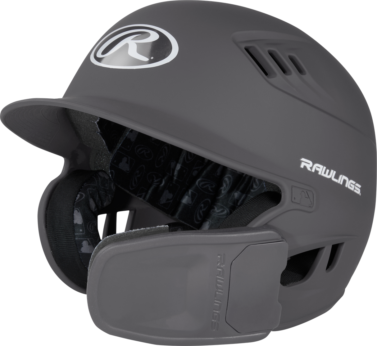 Rawlings R16 1-Tone Junior Baseball Helmet with Reversible Extension - Matte Rawlings