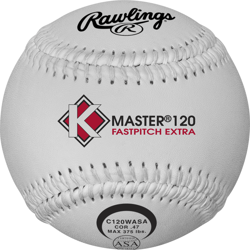 Worth K-Master White 120 Stitch High Density Center Composite Softball - Dozen
