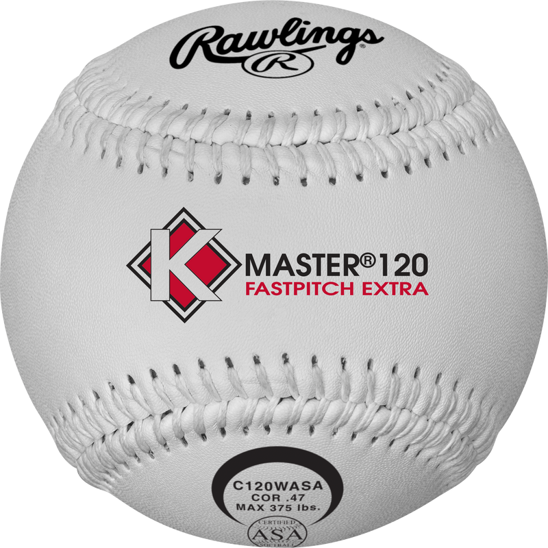Worth K-Master White 120 Stitch High Density Center Composite Softball - Dozen