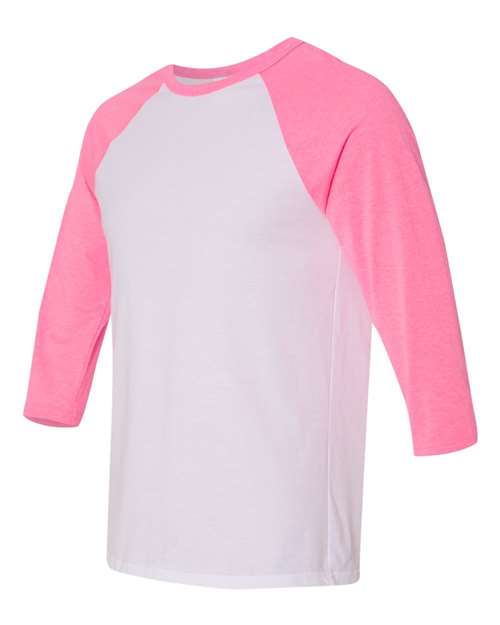 BELLA + CANVAS Unisex Three-Quarter Sleeve Baseball Tee