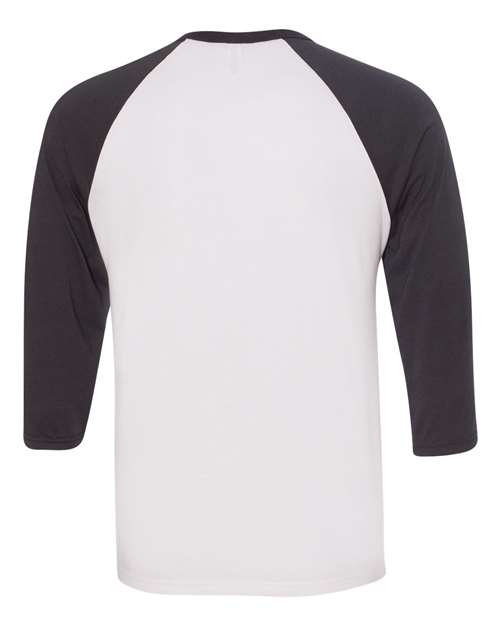 BELLA + CANVAS Unisex Three-Quarter Sleeve Baseball Tee