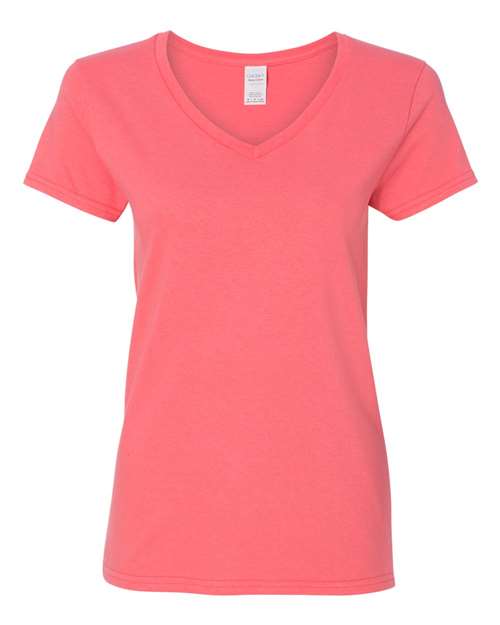Gildan Women's Heavy Cotton 100% Cotton V-Neck T-Shirt 5V00L