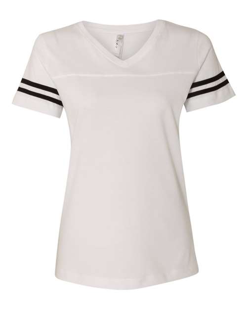 LAT Women's Football V-Neck Fine Jersey T-Shirt LAT