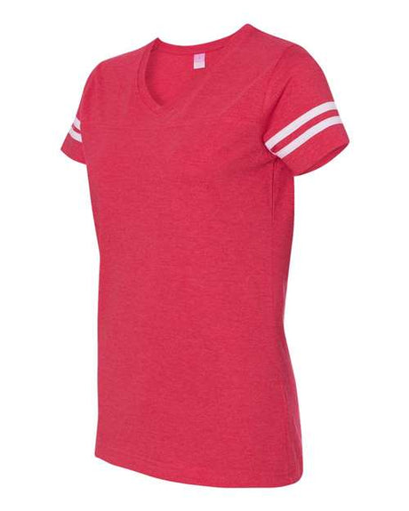 LAT Women's Football V-Neck Fine Jersey T-Shirt LAT