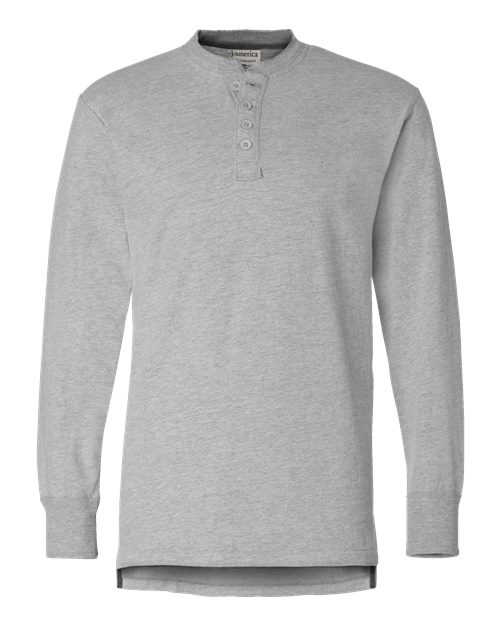 J. America Men's Vintage Brushed Jersey Henley J. America