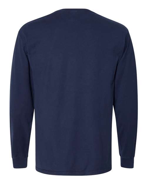 Hanes Men's Garment Dyed Long Sleeve T-Shirt With a Pocket Mens Apparel Shirts & Tops