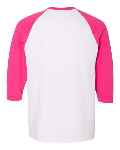 Gildan Men's Heavy Cotton 3/4-Sleeve Raglan T-Shirt. 5700 Gildan