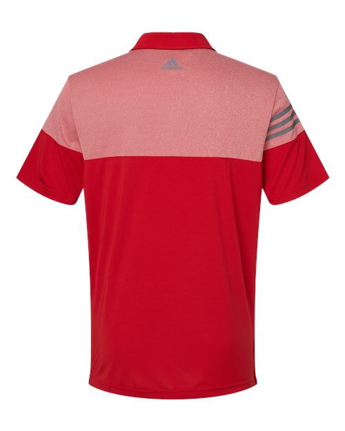 Adidas Men's Heathered 3-Stripes Colorblock Polo-2