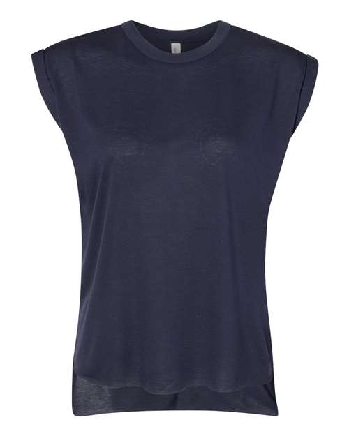 BELLA + CANVAS Women's Flowy Rolled Cuffs Muscle Tee