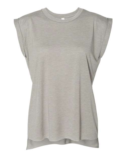 BELLA + CANVAS Women's Flowy Rolled Cuffs Muscle Tee