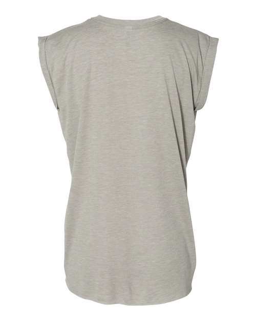 BELLA + CANVAS Women's Flowy Rolled Cuffs Muscle Tee
