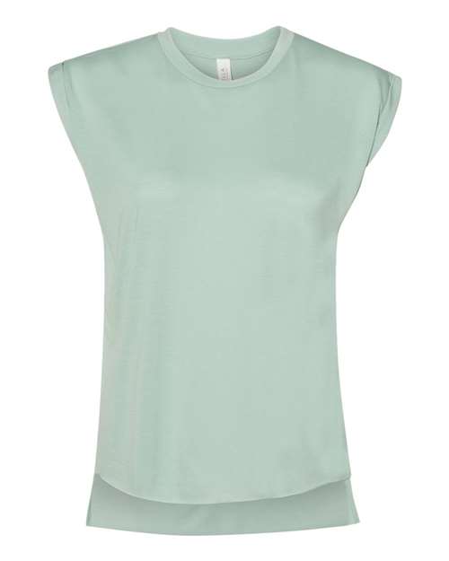 BELLA + CANVAS Women's Flowy Rolled Cuffs Muscle Tee
