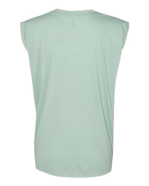 BELLA + CANVAS Women's Flowy Rolled Cuffs Muscle Tee