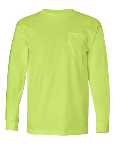 Bayside Men's USA-Made Long Sleeve T-Shirt with a Pocket