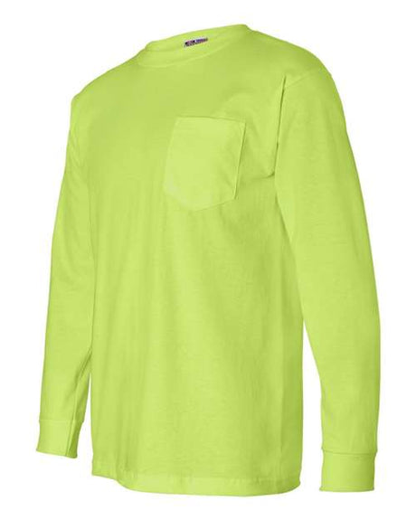 Bayside Men's USA-Made Long Sleeve T-Shirt with a Pocket Bayside
