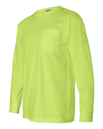 Bayside Men's USA-Made Long Sleeve T-Shirt with a Pocket