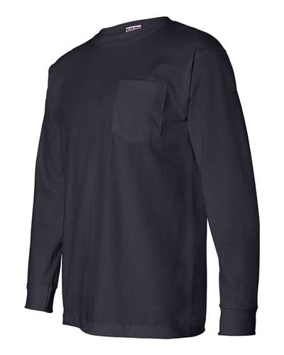 Bayside Men's USA-Made Long Sleeve T-Shirt with a Pocket