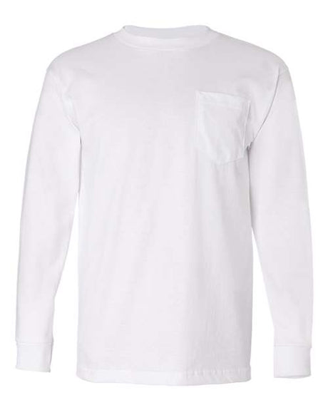 Bayside Men's USA-Made Long Sleeve T-Shirt with a Pocket Bayside