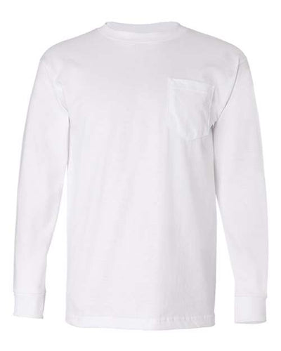 Bayside Men's USA-Made Long Sleeve T-Shirt with a Pocket