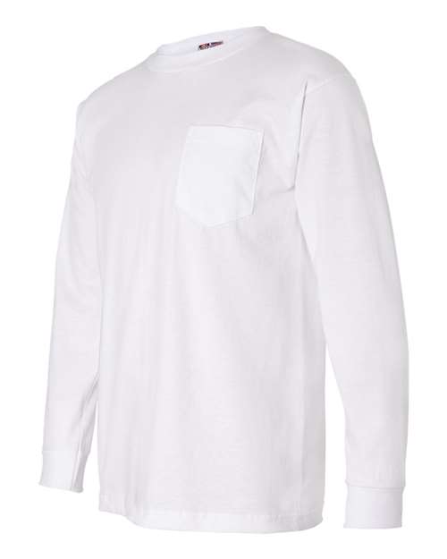 Bayside Men's USA-Made Long Sleeve T-Shirt with a Pocket Bayside