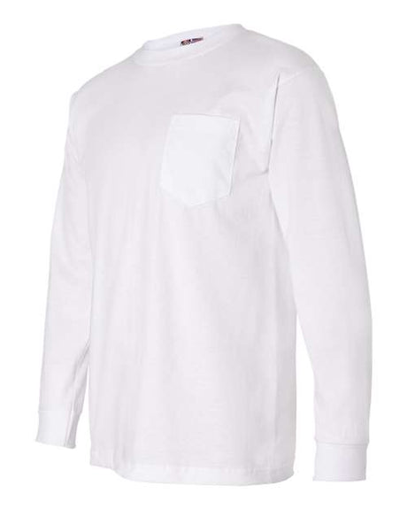 Bayside Men's USA-Made Long Sleeve T-Shirt with a Pocket Bayside