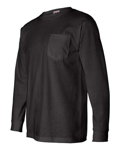 Bayside Men's USA-Made Long Sleeve T-Shirt with a Pocket