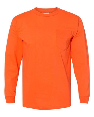 Bayside Men's USA-Made Long Sleeve T-Shirt with a Pocket