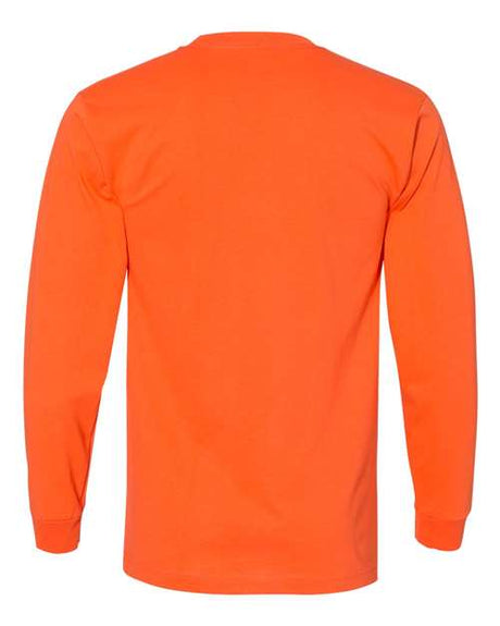Bayside Men's USA-Made Long Sleeve T-Shirt with a Pocket Bayside