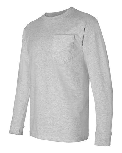 Bayside Men's USA-Made Long Sleeve T-Shirt with a Pocket