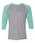 JERZEES Men's Triblend Three-Quarter Raglan Baseball T-Shirt JERZEES