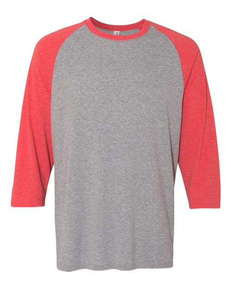 JERZEES Men's Triblend Three-Quarter Raglan Baseball T-Shirt JERZEES