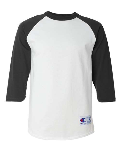 Champion Men's Three-Quarter Raglan Sleeve Baseball T-Shirt