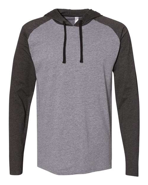 LAT Men's Fine Jersey Hooded Long Sleeve Raglan T-Shirt LAT