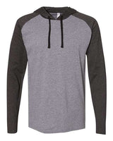 LAT Men's Fine Jersey Hooded Long Sleeve Raglan T-Shirt LAT