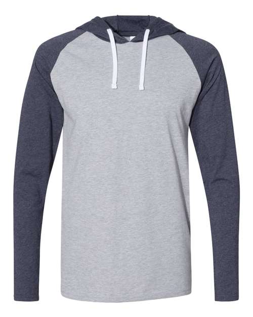 LAT Men's Fine Jersey Hooded Long Sleeve Raglan T-Shirt LAT