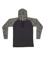 LAT Men's Fine Jersey Hooded Long Sleeve Raglan T-Shirt LAT