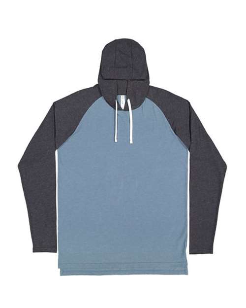 LAT Men's Fine Jersey Hooded Long Sleeve Raglan T-Shirt LAT