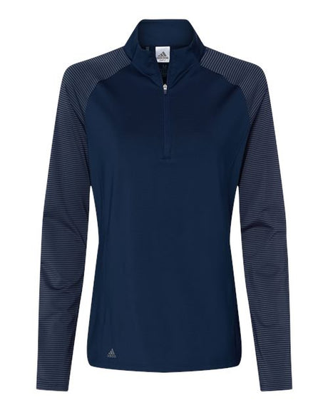 adidas Women's Stripe Block Quarter-Zip Pullover adidas
