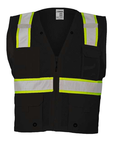 Kishigo Men's EV Series Enhanced Visibility Multi-Pocket Mesh Vest Kishigo