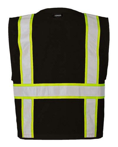 Kishigo Men's EV Series Enhanced Visibility Multi-Pocket Mesh Vest