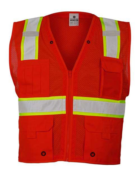 Kishigo Men's EV Series Enhanced Visibility Multi-Pocket Mesh Vest Kishigo