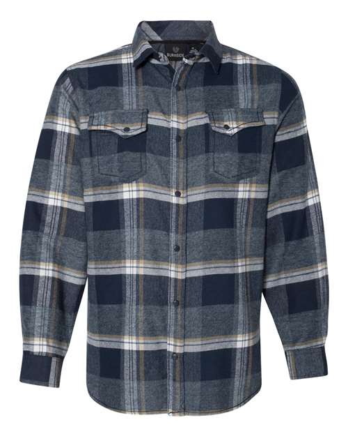 Burnside Men's Snap Front Long Sleeve Plaid Flannel Shirt Burnside