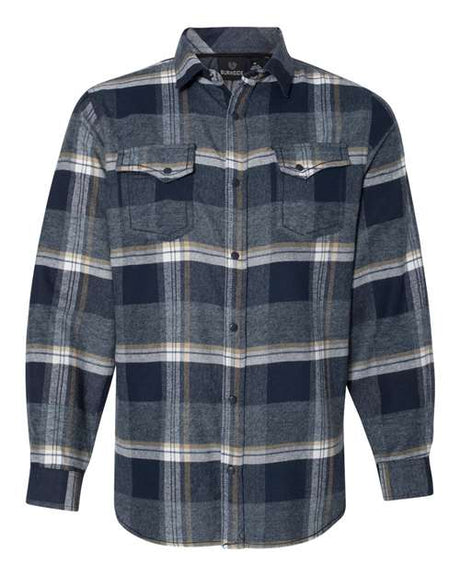Burnside Men's Snap Front Long Sleeve Plaid Flannel Shirt Burnside