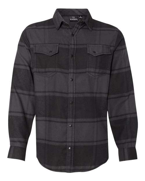Burnside Men's Snap Front Long Sleeve Plaid Flannel Shirt Burnside