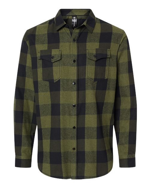 Burnside Men's Snap Front Long Sleeve Plaid Flannel Shirt Burnside