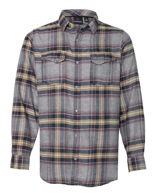 Burnside Men's Snap Front Long Sleeve Plaid Flannel Shirt Burnside