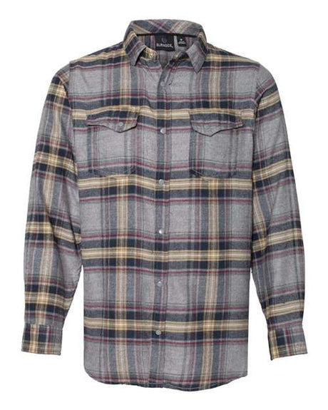 Burnside Men's Snap Front Long Sleeve Plaid Flannel Shirt Burnside