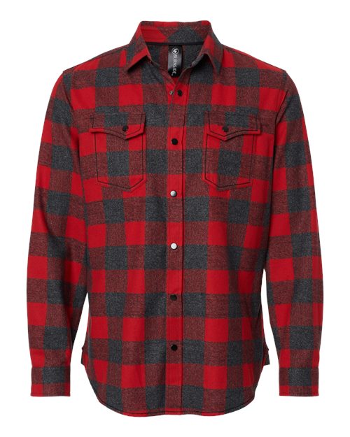Burnside Men's Snap Front Long Sleeve Plaid Flannel Shirt Burnside