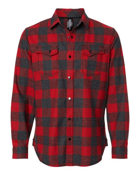 Burnside Men's Snap Front Long Sleeve Plaid Flannel Shirt Burnside