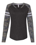 LAT Women's Fine Jersey Mash Up Long Sleeve T-Shirt LAT